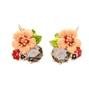 Fresh Enamel Flower Stud Earring Trendy Women Jewelry