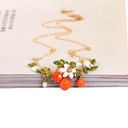 Fruit Series Orange Zircon Short Chain Necklace