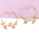 Golden Butterfly Enamel Earrings Jewelry Stud Earrings