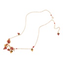 Hand Enamel Maple Leaves Crystal Set Necklace Alloy Gold Really Plated Women Jewelry