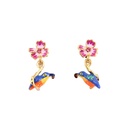 Blossom Blue Bird Enamel Earrings Jewelry Stud Earrings