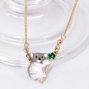 Hand Painted Enamel Glaze Cute Koala Resin Necklace Clavicle Chain