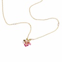 Hand Painted Enamel Glaze Flower Bee Pendant Necklace