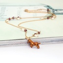 Hand Painted Enamel Glaze Horse Natural Pearl Necklace