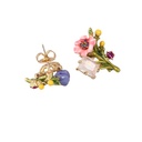 Flower On Branch Enamel Earrings