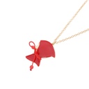 Hand Painted Enamel Glaze Little Red Cat Cute Individual Long Necklace