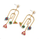 Daisy Lip Ladybug Leaf Pearl Enamel Stud Earrings