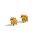 Colorful Yellow Wheat Enamel Stud Earrings Jewelry Gift