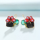 Butterfly Sapphire Enamel Earrings Jewelry Clip Hook Earrings