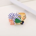 Hand Painted Enamel Octopus Coral Ring