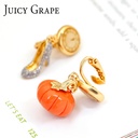 Clock Pumpkin High-heeled Shoes Enamel Earrings Stud Clip Earrings