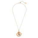 Hand-painted Enamel Glazed Mermaid Pearl Colored Shell Gilded Necklace