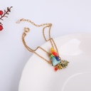 Colorful Parrot Blue Turquoise Leaf Pendant Gold Plated Jewelry Enamel Bracelet