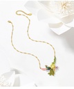 Jewelry Gilded Peacock Jewelry Enamel Glaze Flower Heart-shaped Pendant Necklace Collarbone Chain