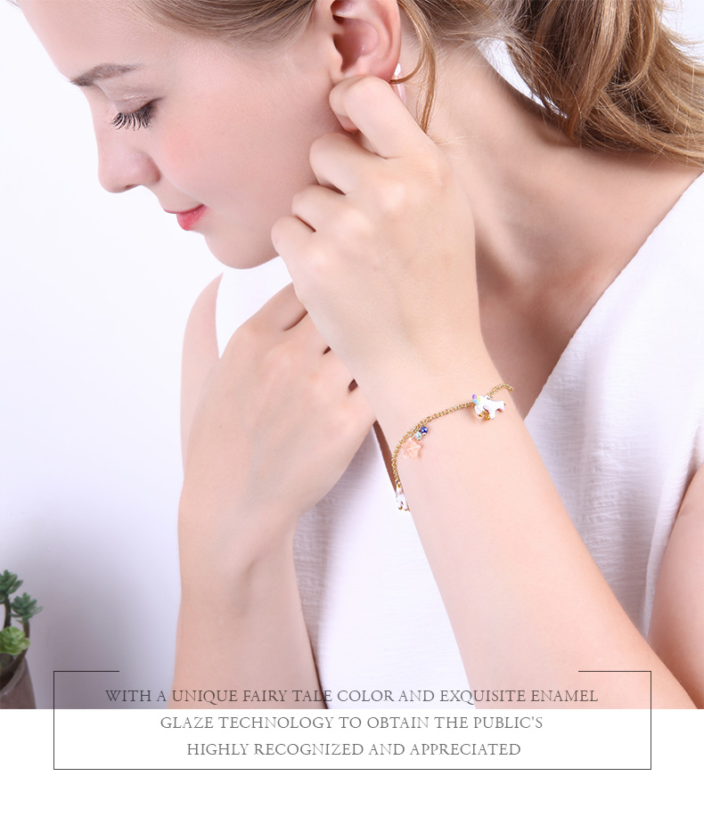 Colorful Star Heart Pearl Unicon Series Enamel Bracelet