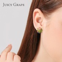 Hand Painted Enamel Glazed Tropical Flower Inlaid Gem Earrings