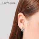 Inlaid Zircon Stud Earrings Golden Silver 18K Gold Plated Copper