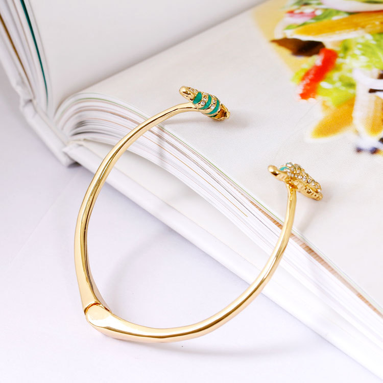 Hippocampus Gold Plated Jewelry Enamel Bracelet