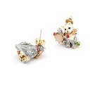 Little Cat Gem Enamel Earrings Jewelry Stud Earrings