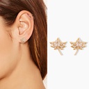 Maple Leaves Enamel Earrings Jewelry Stud Earrings
