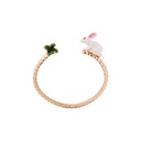 Rabbit Bunny Carrot Gold Plated Jewelry Enamel Bracelet