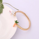 Rabbit Bunny Carrot Gold Plated Jewelry Enamel Bracelet