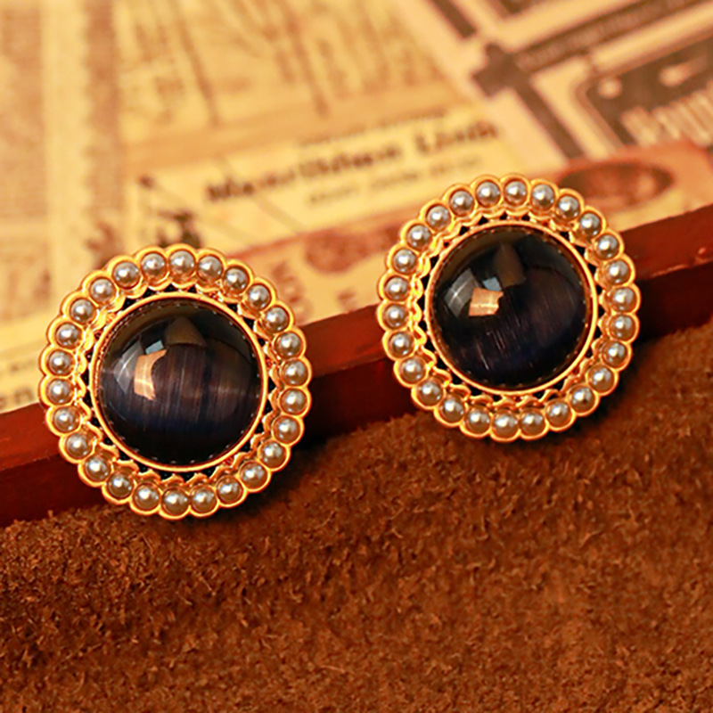 Retro Resin Enamel Earrings Jewelry Clip Earrings