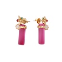 Rose Red Bubble Enamel Earrings Jewelry Stud Earrings