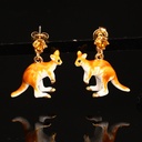 Small Kangaroo Tassel Enamel Earrings Jewelry Stud Earrings