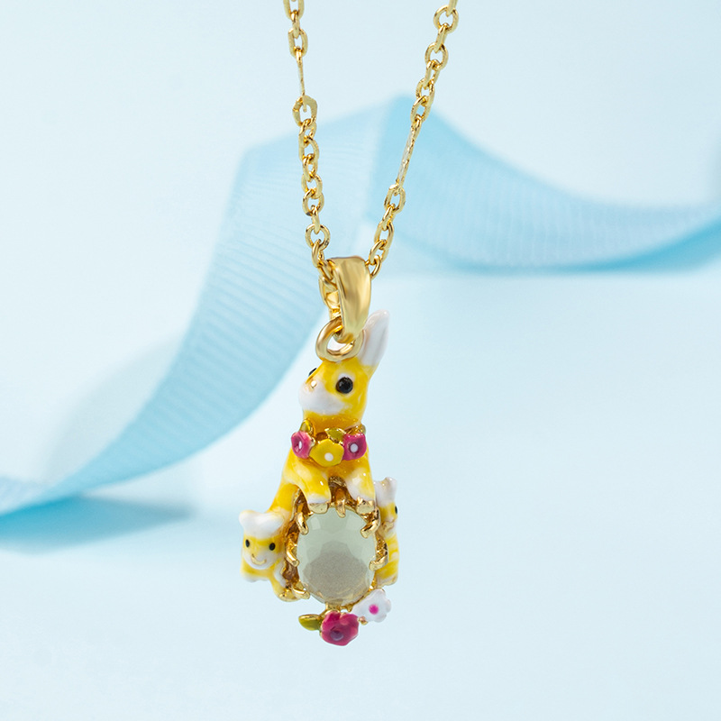 Vintage Necklace Yellow Rabbit Fashion Jewelry For Women