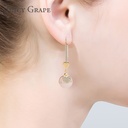 Rose Gold Heart-shaped on Natural Pearl Inlaid Zircon Hook Earrings