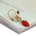 Strawbery Bird Flower Enamel Earrings Jewelry Hook Earrings