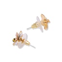 White Flower Bee Enamel Earrings Jewelry Stud Earrings