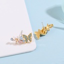 Butterfly Flower Enamel Earrings Jewelry Stud Earrings