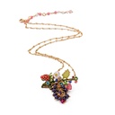 Grape And Strawberry Enamel Necklace