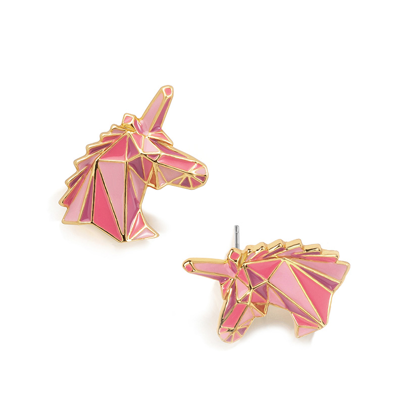 Unicorn Colorful Enamel Stud Earrings