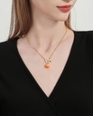 Orange Blossom Flower Enamel Necklace