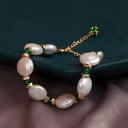 Baroque Pearl 14K Gold Filled Green Beads Bracelet