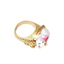 Sweet Sleep Cat Enamel Ring Open Close Delicate Design Ring