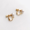 White Crane and Pearl Acrylic Earrings