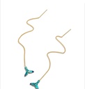 Starry Sky Fish Tail Long Tassel Enamel Earrings