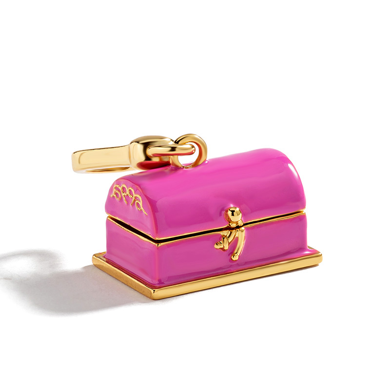 Pink Mailbox Envelope With Heart Enamel Pendant