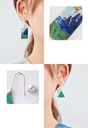 Landscape and Pavilion Painting Asymmetrical Earrings