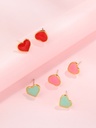 Lucky Heart Enamel Stud Earrings