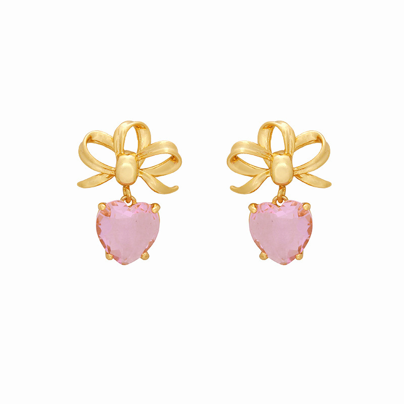 Pink Crystal Stud Earrings