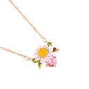 Daisy On Faceted Crystal Enamel Necklace