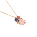 Enamel Glaze Handmade Plated Blue Stone Chain Ladybug Necklace