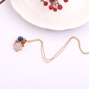 Enamel Glaze Handmade Plated Blue Stone Chain Ladybug Necklace