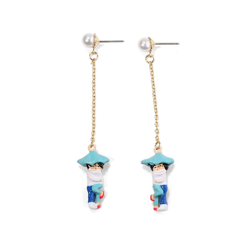 Paris Lovers Tassel Enamel Earrings