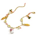 Cute Rabbit Bunny And Carrot Flower Enamel Charm Bracelet